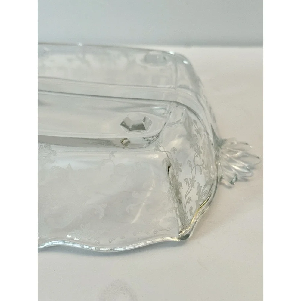 Fostoria Navarre Clear Baroque 2 Part Handled‎ Relish 7.75